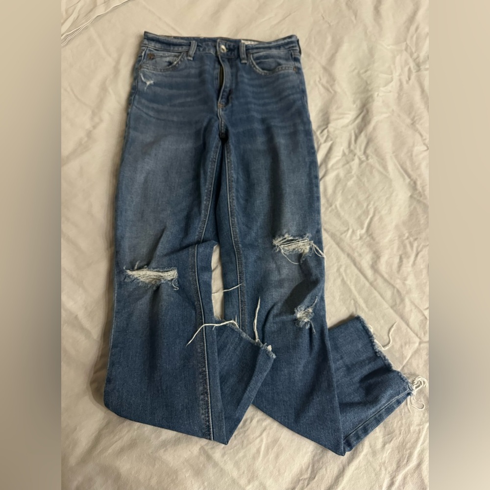 rag & bone Distressed Blue Boyfriend Jeans